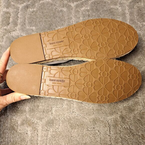Kate Spade Garcia Cut Out White Leather Espadrille Flats WOMENS SIZE 9M comfort - Picture 10 of 12